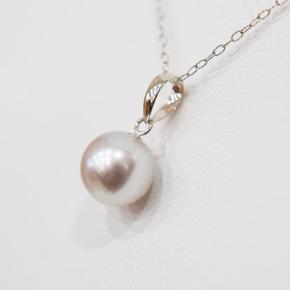 【K10 / K18】Rare Natural color 7.5mm - 8.5mm pendant necklace Akoya Pearl Real Japan Seawater pearl reenspearl akoyapearl 日本産 熊本 天草
