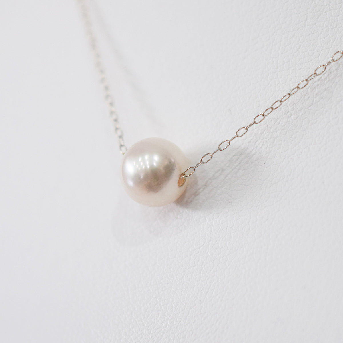【K10 / K18】Rare White pink 7.5mm - 8.5mm Seawater Real Akoya Pearl necklace AkoyaPearl Japan あこや 真珠