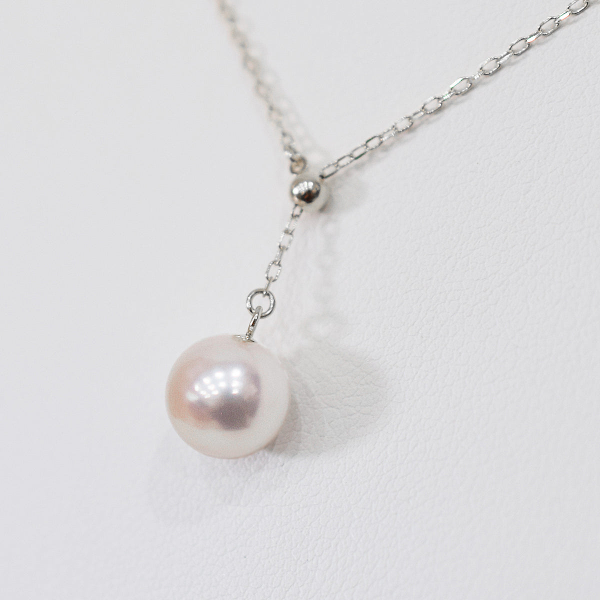【K10 / K18 / Pt850】Rare White pink 7.5mm - 8.5mm Seawater Real Akoya Pearl necklace AkoyaPearl Japan あこや 真珠
