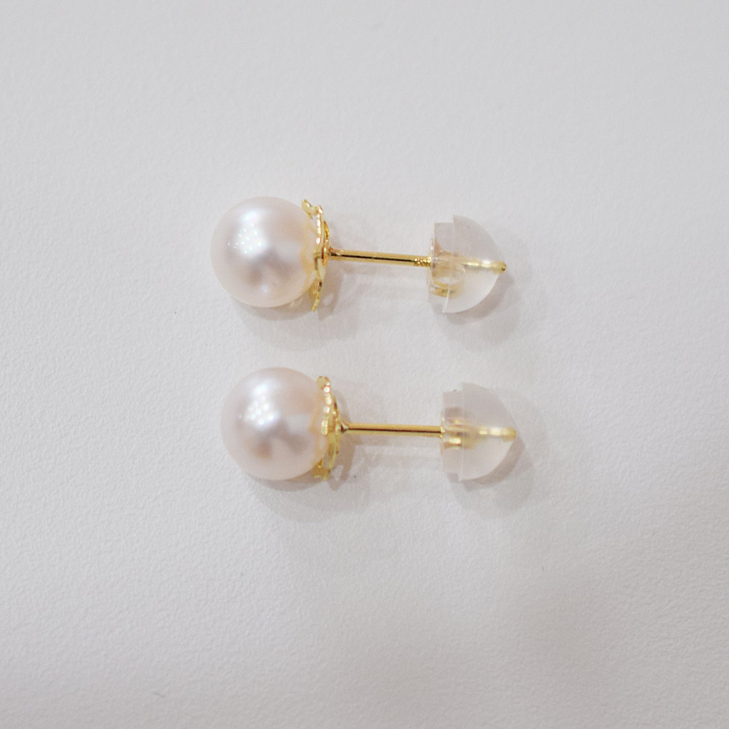 【K18YG / K14WG】Hanadama rank 6mm - 6.5mm Seawater Akoya Pearl White Pink Stud Earring Japan anniversary Japanese Seawater birthday 真珠 あこや 花珠級