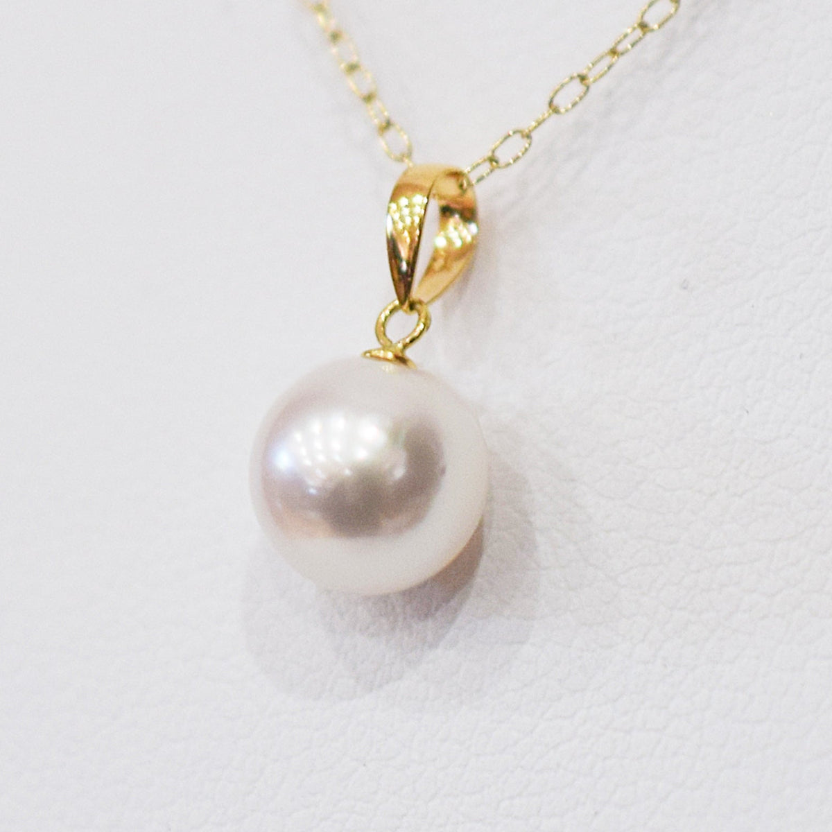 【K18YG / K18WG】Tennyo color White pink 7.5mm - 8mm pendant necklace Akoya Pearl Real Japan Seawater pearl reenspearl akoyapearl