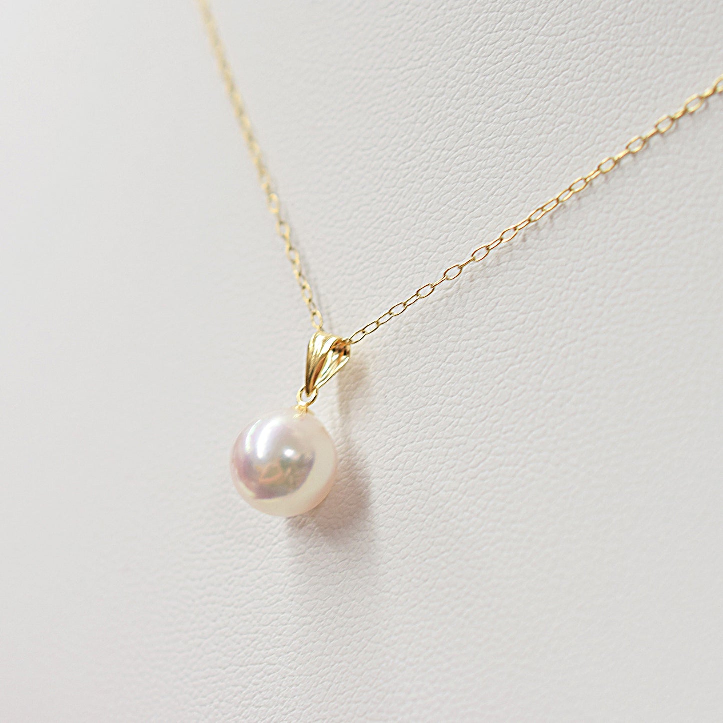 AAA Aurora Tennyo color 8mm - 8.5mm seawater Real Akoya Pearl 18K 10K YG Pendant Necklace Japan Wedding anniversary birthday 真珠 あこや