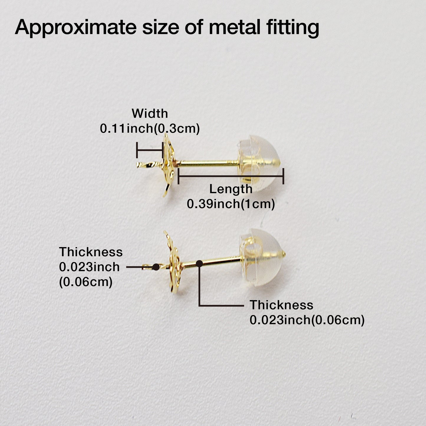 Only metal fittings K18YG stud earring Metal fitting Recommended for pearls 5mm - 8mm
