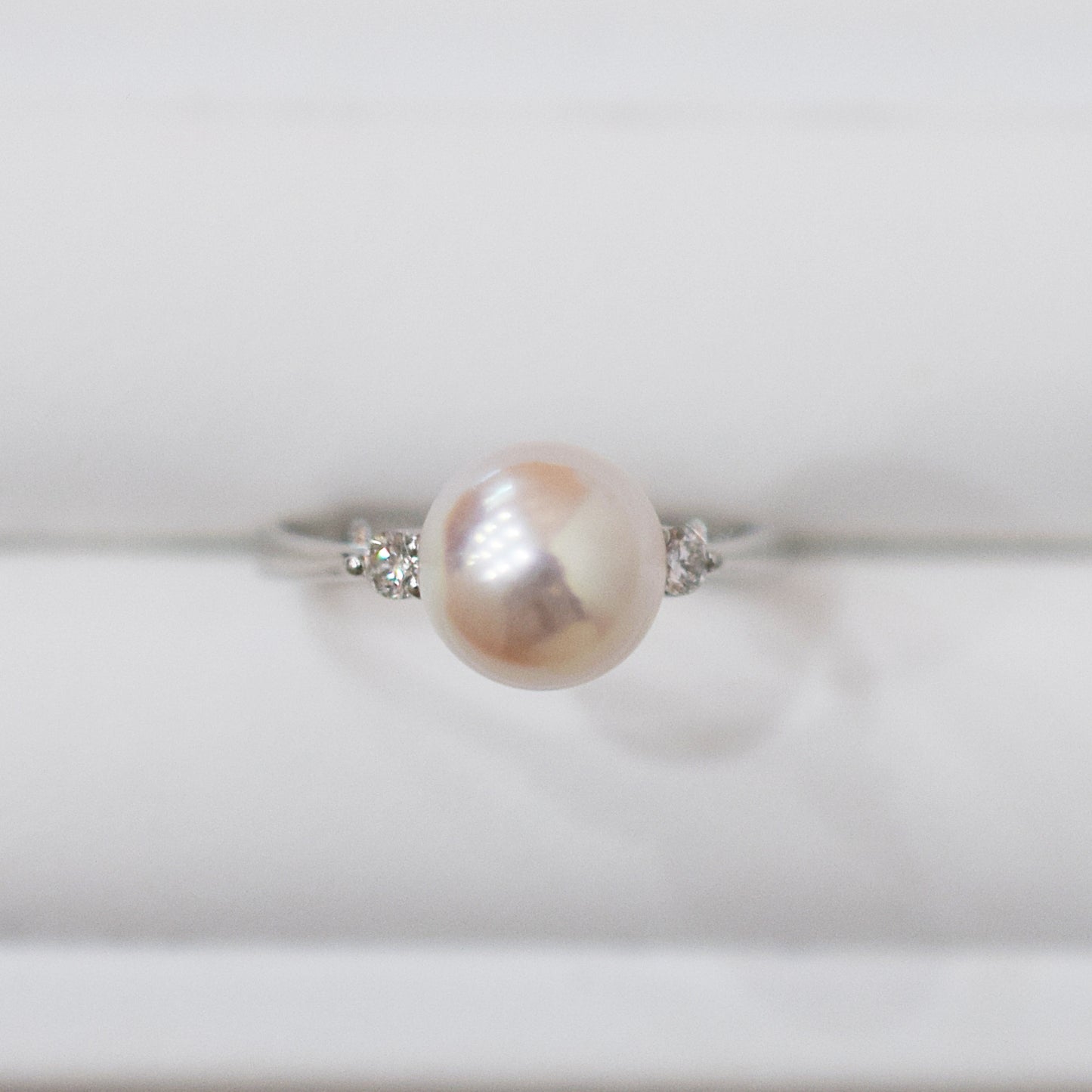 Actual product Rare White pink 8mm - 8.5mm Ring Sea Real Akoya Pearl From Japan Pt900 reenspearl akoyapearl