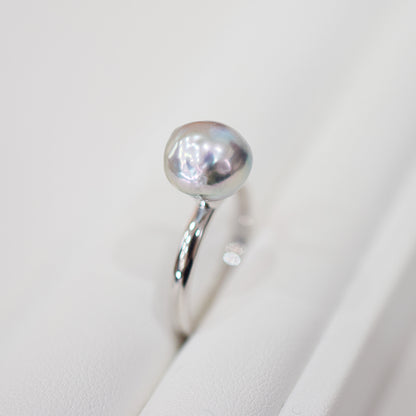 ［You can choose the pearl］Akoya Baroque pearl 8mm - 9mm Natural color Ring Sea Real akoya pearl From Japan 1pc pearl SV925 Silver reenspearl akoyapearl ring