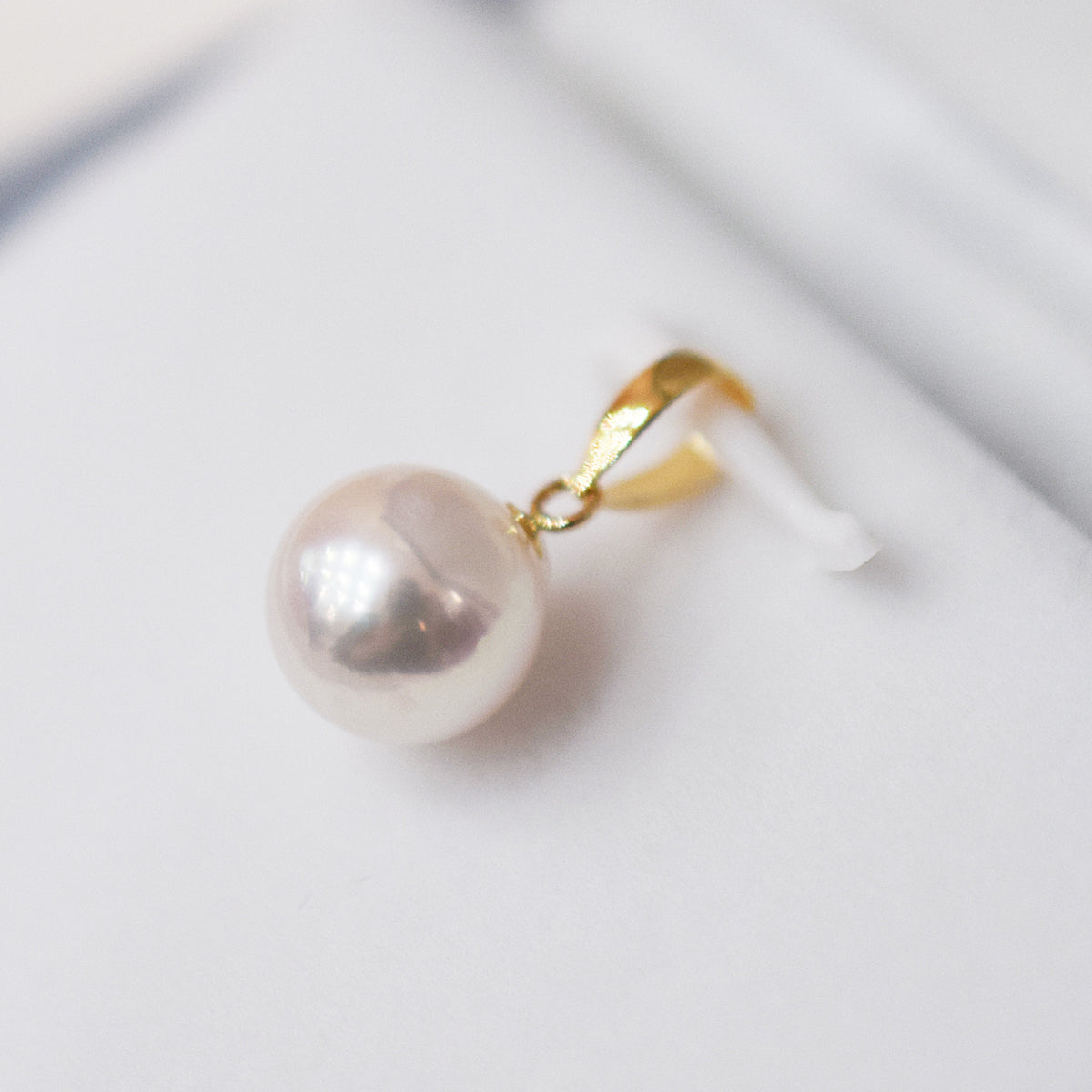 【K18YG / K18WG】Pendant top Only AAA Aurora Tennyo color Rare White pink 7.5mm - 8.5mm Akoya Pearl Japan Akoyapearl birthday あこや 真珠 日本 reenspearl