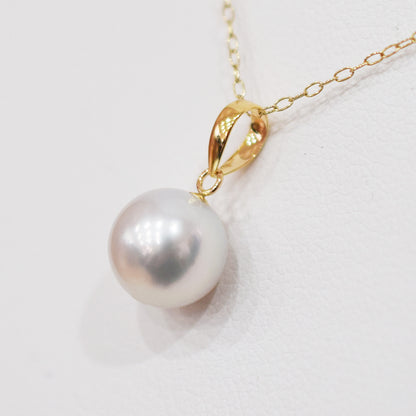 【K10 / K18】Rare Natural color 8.5mm - 9.5mm pendant necklace Akoya Pearl Real Japan Seawater pearl reenspearl akoyapearl 日本産 熊本 天草