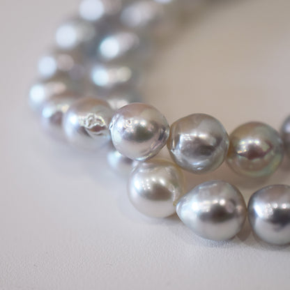 Limited to actual item Necklace Natural color Baroque 8mm - 9.5mm Real Akoya Pearl Japan 16.5inch 42cm starand Japanese choker reenspearl
