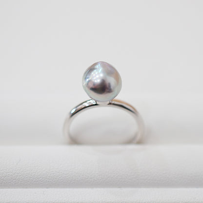［You can choose the pearl］Akoya Baroque pearl 8mm - 9mm Natural color Ring Sea Real akoya pearl From Japan 1pc pearl SV925 Silver reenspearl akoyapearl ring
