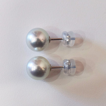 <SALE> Limited to actual item Natural color 9mm - 9.5mm Seawater Akoya Pearl Natural color Stud Earrings Pt900 From Japan Japanese akoyapearl reenspearl