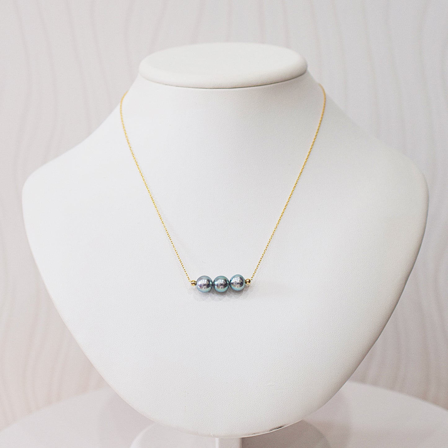 <SALE> Limited to actual item Cobalt Baroque Necklace 8mm - 8.5mm 14KGF Gold Filled Real Akoya Pearl Japan Akoyapearl 17.7inch Japanese reenspearl
