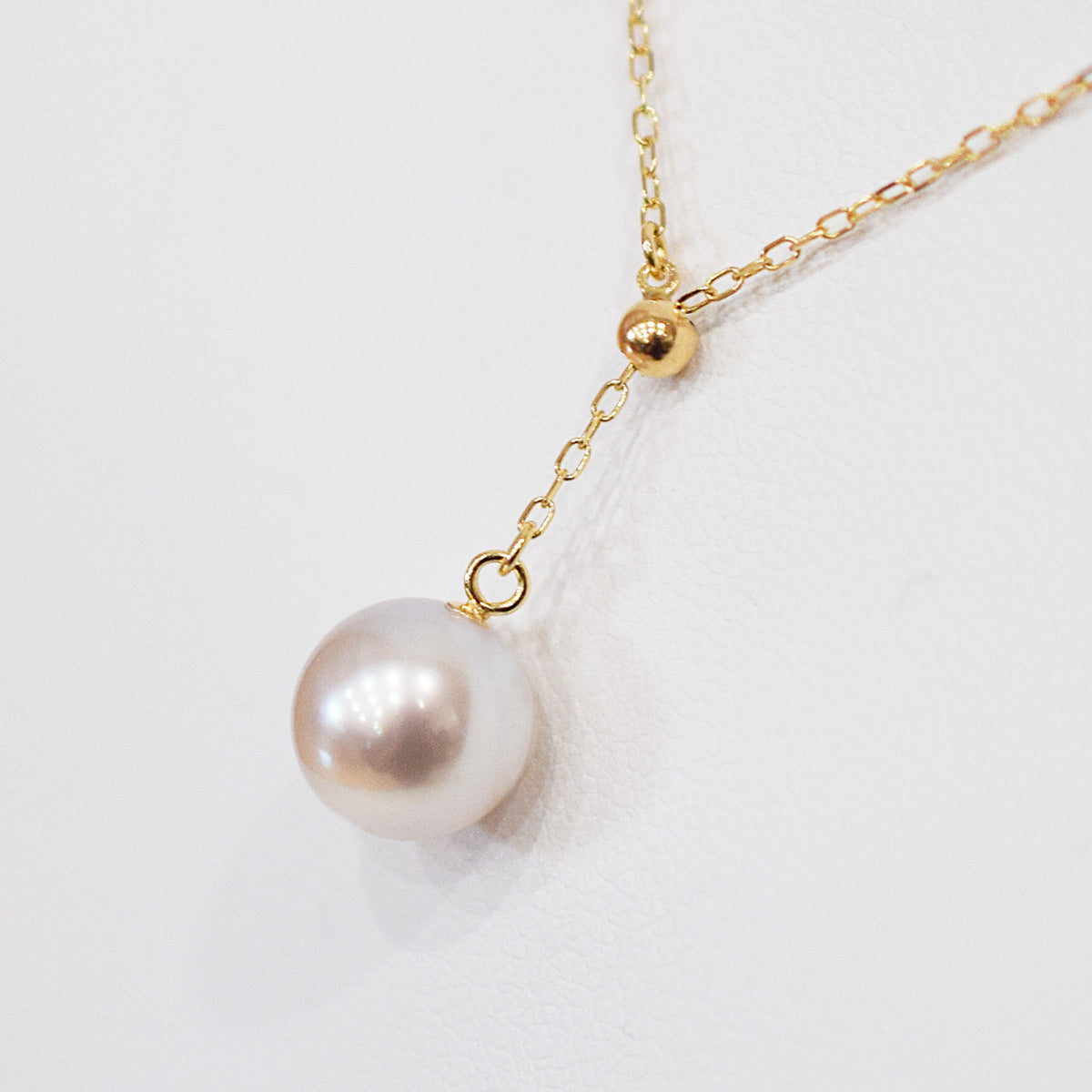 【K10YG / K10WG / K18YG / Pt850】Rare Natural color rank 8mm - 8.5mm Azuki chain Necklace Akoyapearl Japan あこや 真珠