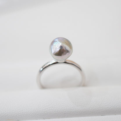 ［You can choose the pearl］Akoya Baroque pearl 8mm - 9mm Natural color Ring Sea Real akoya pearl From Japan 1pc pearl SV925 Silver reenspearl akoyapearl ring