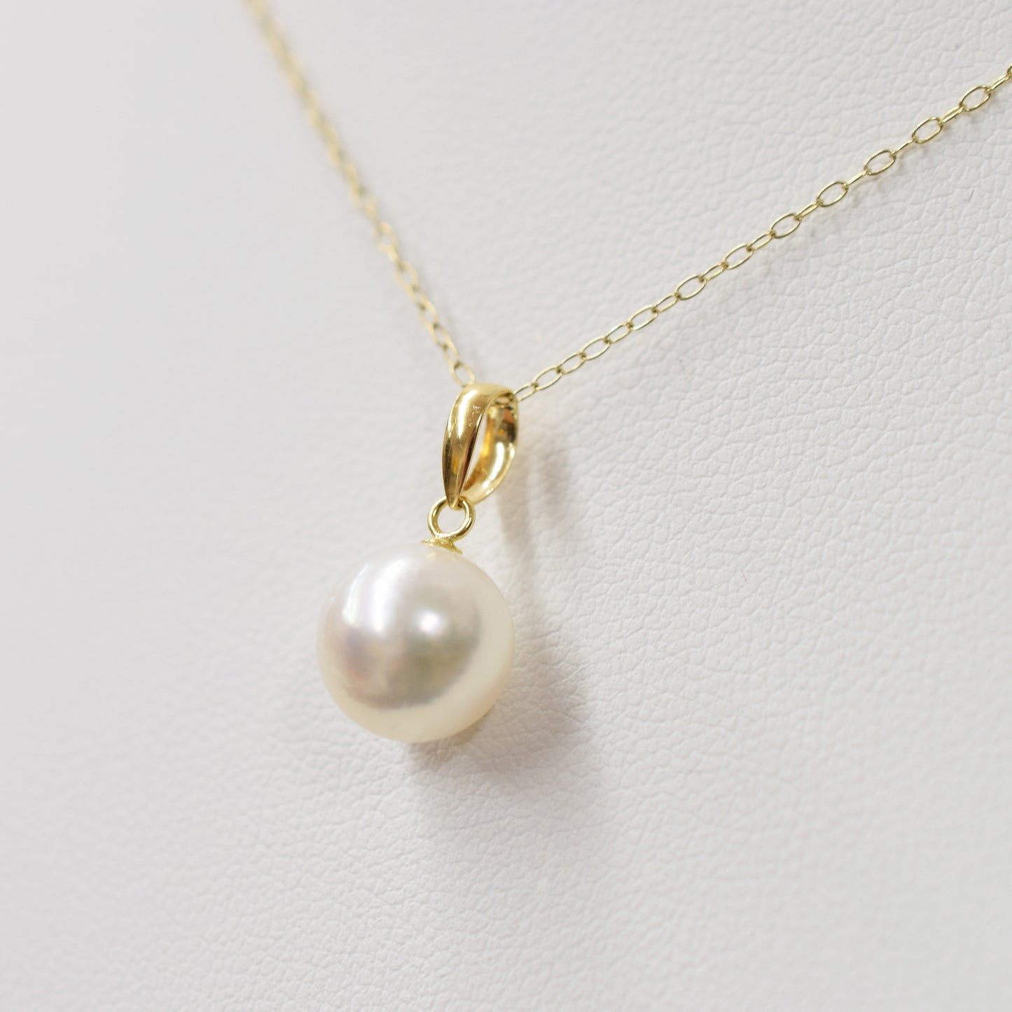 Hanadama rank White pink 8mm - 9.5mm pendant necklace Akoya Pearl K10YG K18YG Real Japan Seawater pearl reenspearl akoyapearl