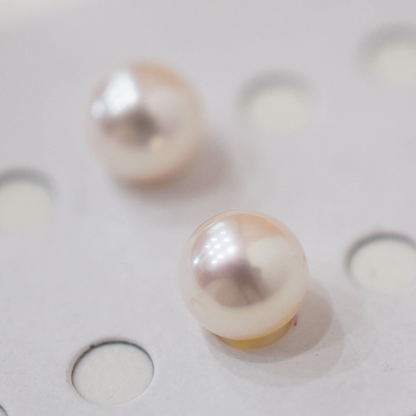 AAA rank 8mm - 8.5mm White pink tennyo color Akoya Pearl Earring Japan Japanese Seawater pearl reenspearl 18K 14K akoyapearl 1pair 2pc