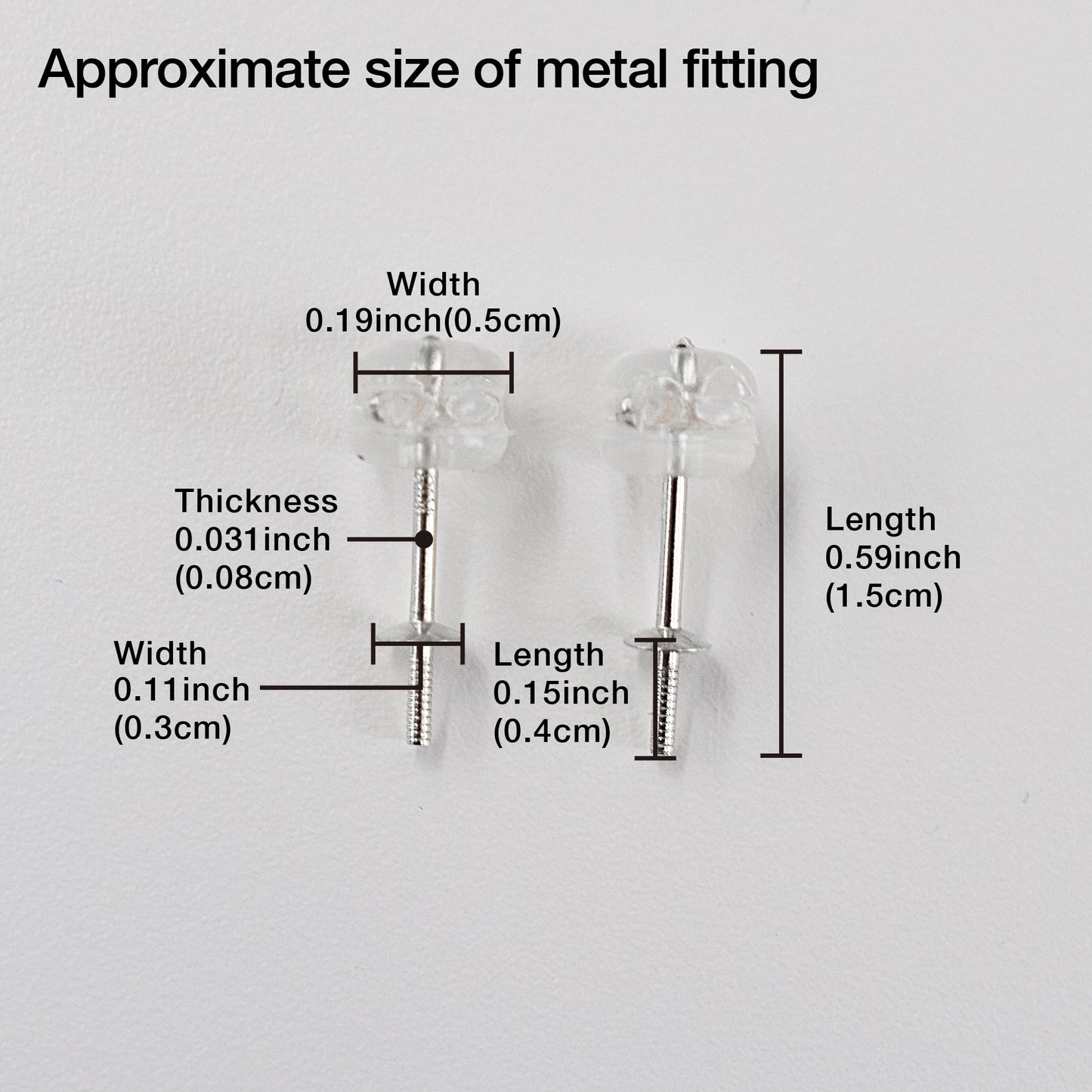 Only metal fittings K14WG stud earring Metal fitting Recommended metal fittings for pearls larger than 9mm