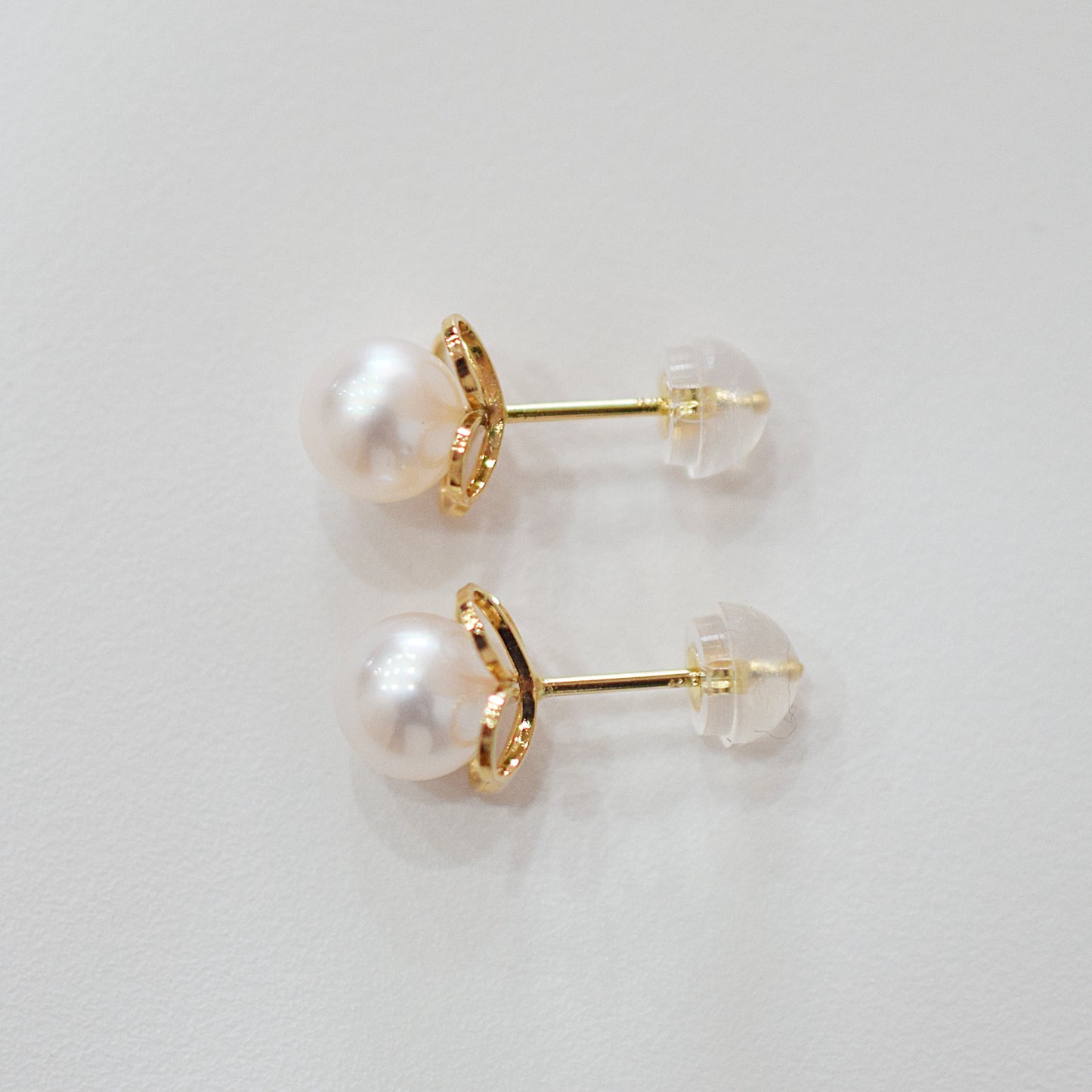 【K18YG / K14WG】Hanadama rank 6mm - 6.5mm Seawater Akoya Pearl White Pink Stud Earring Japan anniversary Japanese Seawater birthday 真珠 あこや 花珠級