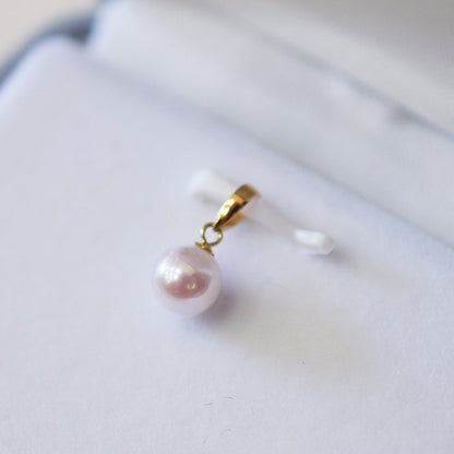 【K18YG / K18WG】Pendant top Only Hanadama rank Rare White pink 5.5mm - 6.5mm Akoya Pearl Japan Akoyapearl birthday あこや 真珠 日本 reenspearl