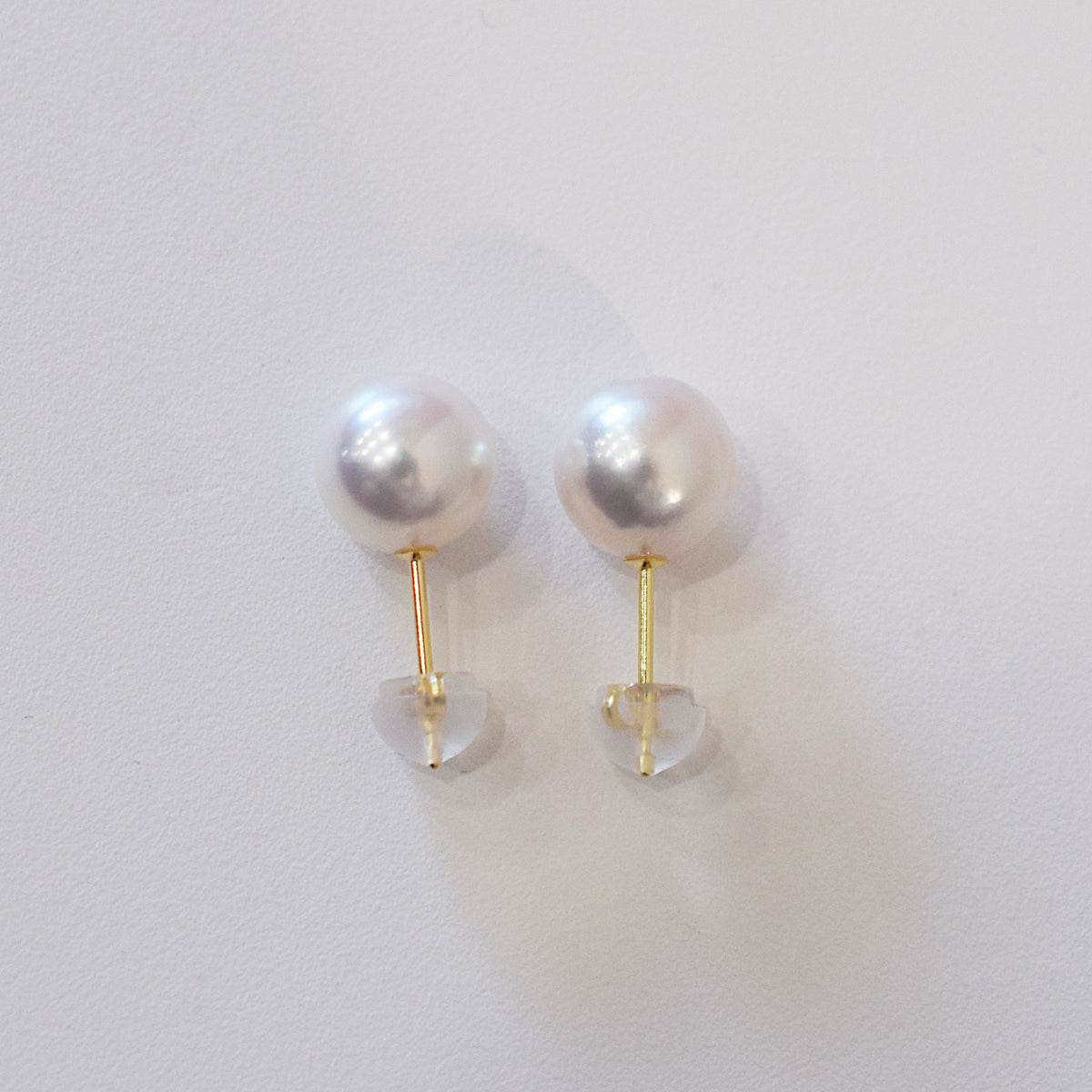 【K10YG / K10WG】 Hanadama rank 7.5mm - 8.5mm Seawater Akoya Pearl White Pink Stud Earring Japan anniversary Japanese Seawater birthday 真珠 あこや 花珠級
