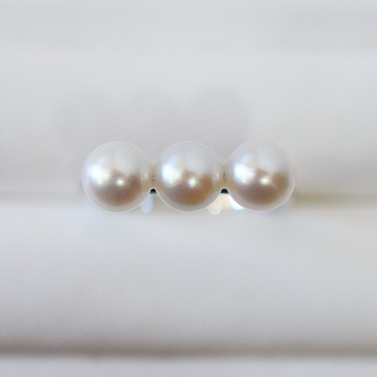 Actual product Rare White pink 6mm - 6.5mm Ring Sea Real Akoya Pearl From Japan SV925 Silver reenspearl akoyapearl