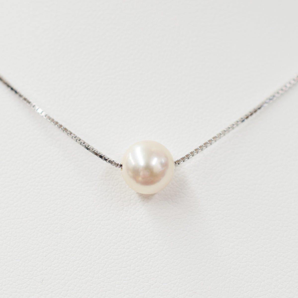 【SV925】Rare White pink 7.5mm - 8.5mm Seawater Real Akoya Pearl necklace AkoyaPearl Japan あこや 真珠