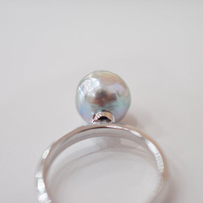 ［You can choose the pearl］Akoya Baroque pearl 8mm - 9mm Natural color Ring Sea Real akoya pearl From Japan 1pc pearl SV925 Silver reenspearl akoyapearl ring