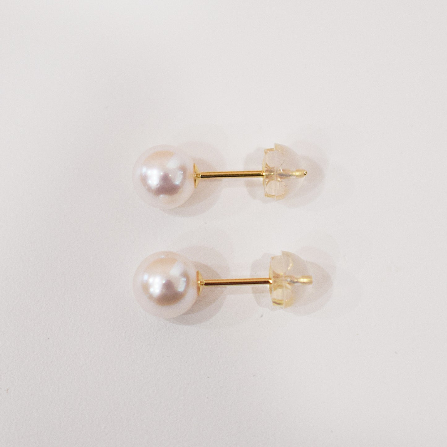 【K10】Hanadama rank 6mm - 6.5mm Seawater Akoya Pearl White Pink Stud Earring Japan anniversary Japanese Seawater birthday 真珠 あこや 花珠