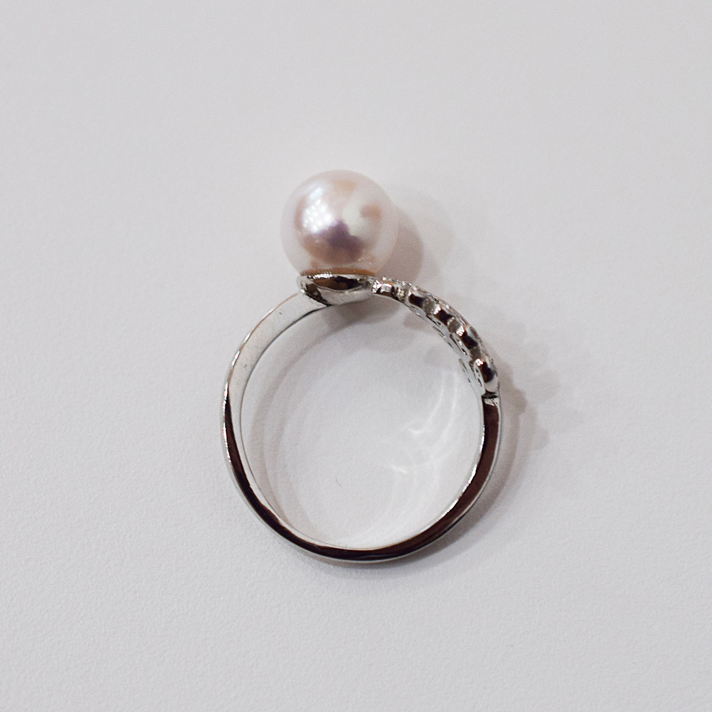 Actual product Rare White pink 8mm - 8.5mm Ring Sea Real Akoya Pearl From Japan SV925 Silver reenspearl akoyapearl