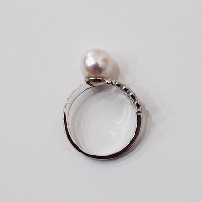 Actual product Rare White pink 8mm - 8.5mm Ring Sea Real Akoya Pearl From Japan SV925 Silver reenspearl akoyapearl