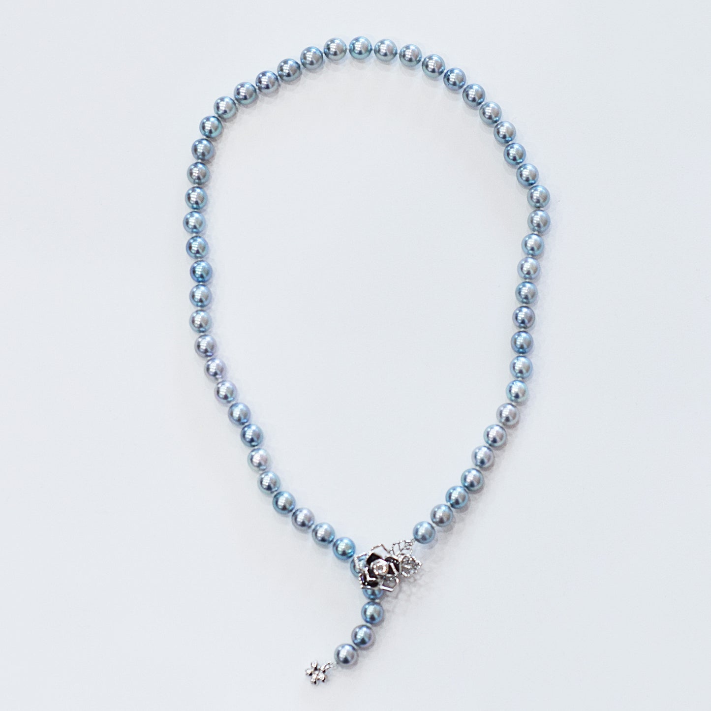 <SALE> Limited to actual item Necklace Cobalt Dyed color akoya pearl 8mm - 8.5mm Real Akoya Pearl From Japan 21.2inch starand choker reenspearl