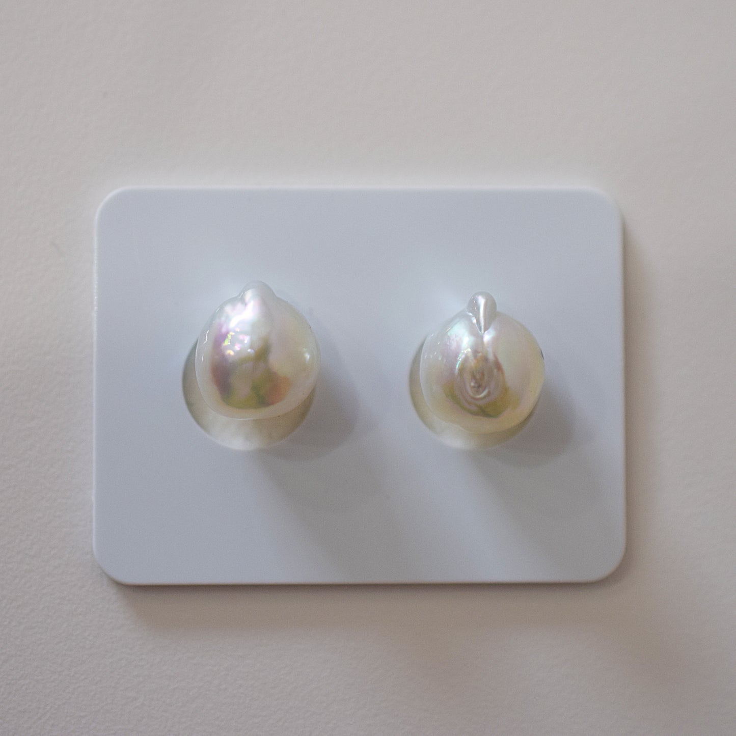 Actual product Natural color akoya pearl Baroque pearl 10mm - 10.5mm 18K 14K Surgical Stainless Steel stud Earrings Japan