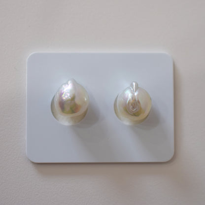 Actual product Natural color akoya pearl Baroque pearl 10mm - 10.5mm 18K 14K Surgical Stainless Steel stud Earrings Japan