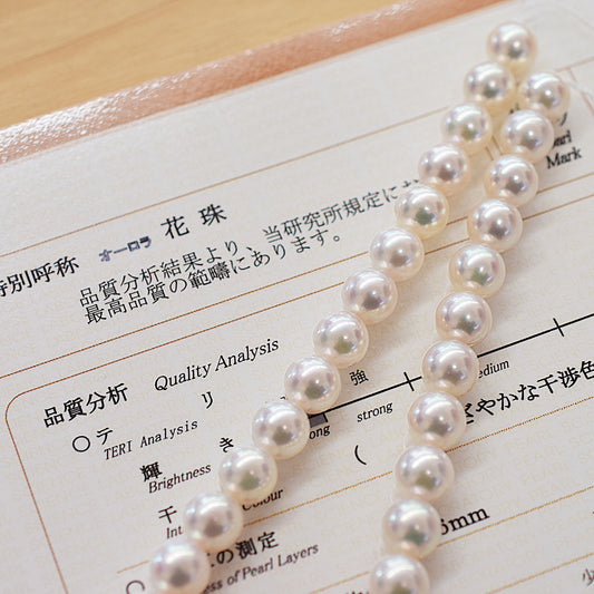 Limited to actual item Pearl Science Laboratory Certificate HANADAMA white pink 8-8.5mm Sea Real Akoya choker necklace Japan Japanese Seawater Silver birthday SS-235608
