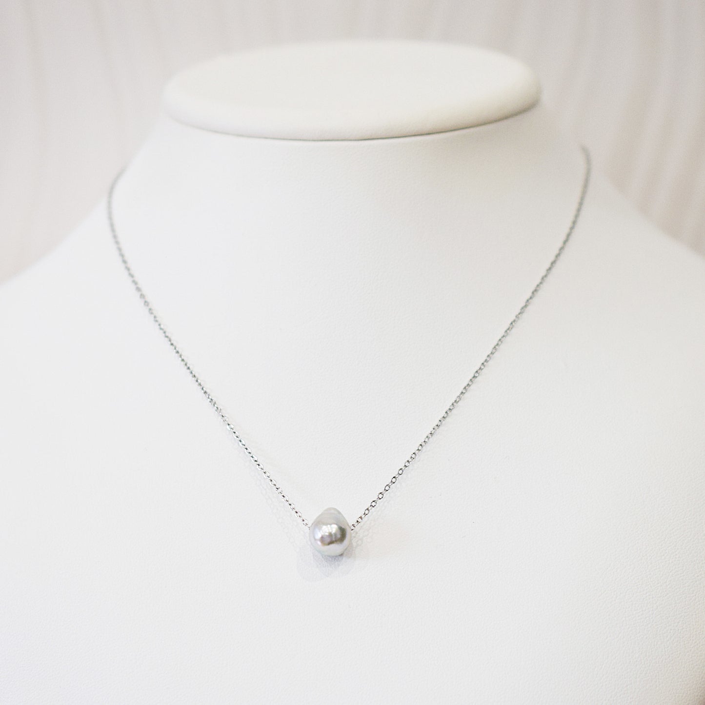 Actual product 10.4mm Necklace Natural color Seawater Real akoya Pearl Baroque Surgical Stainless Steel Japan reenspearl