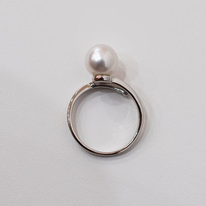 Actual product Rare White pink 8mm - 8.5mm Ring Sea Real Akoya Pearl From Japan SV925 Silver reenspearl akoyapearl