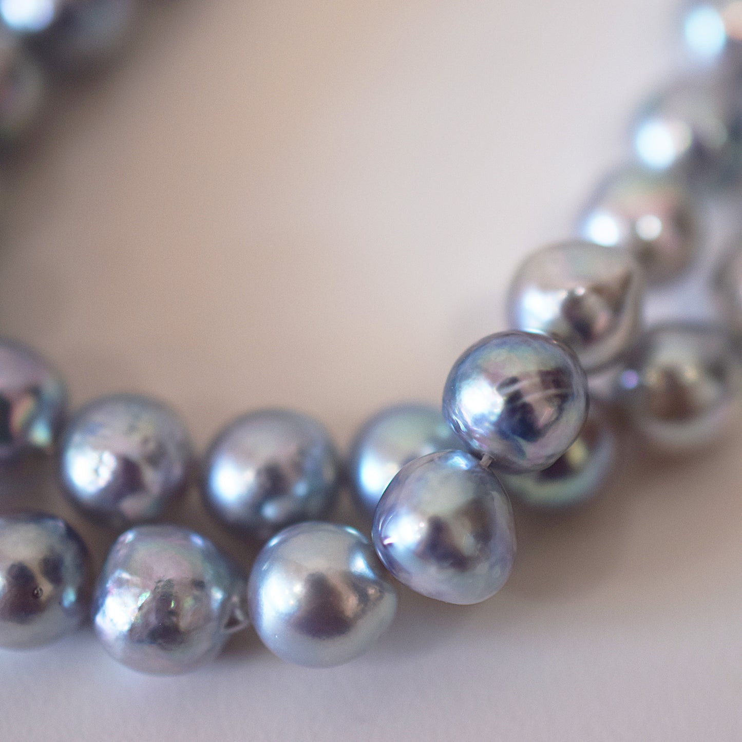 Limited to actual item Necklace Natural color Baroque 8mm - 9.5mm Real Akoya Pearl Japan 16.5inch 42cm starand Japanese choker reenspearl