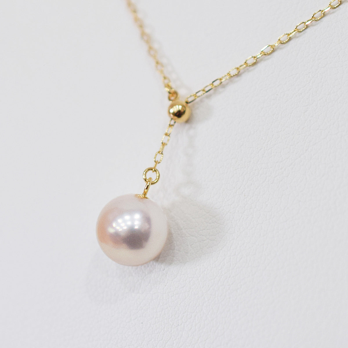 【K10 / K18 / Pt850】Rare White pink 7.5mm - 8.5mm Seawater Real Akoya Pearl necklace AkoyaPearl Japan あこや 真珠