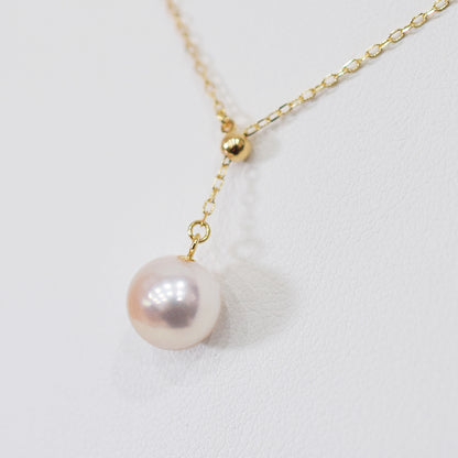 【K10 / K18 / Pt850】Rare White pink 7.5mm - 8.5mm Seawater Real Akoya Pearl necklace AkoyaPearl Japan あこや 真珠