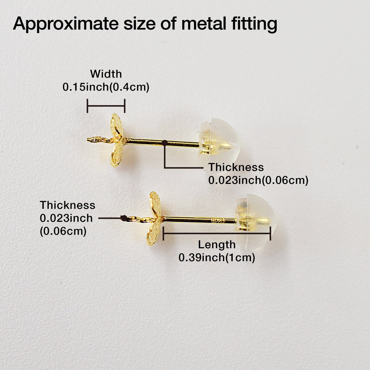 Only metal fittings K18YG stud earring Metal fitting Recommended for pearls 5mm - 9mm
