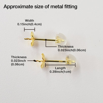 Only metal fittings K18YG stud earring Metal fitting Recommended for pearls 5mm - 9mm