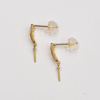 Only metal fittings K18YG stud earring Metal fitting Recommended for pearls 7mm - 9mm