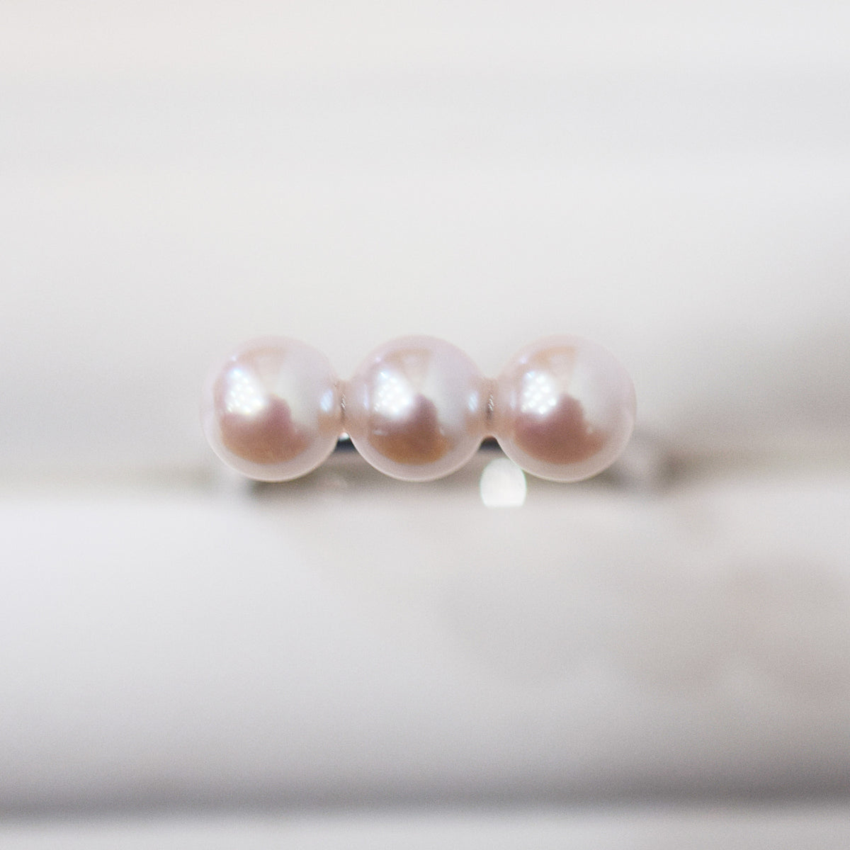 White pink 5.5mm - 6.5mm Ring Akoya Pearl From Japan SV925 Silver reenspearl Sea Real akoyapearl