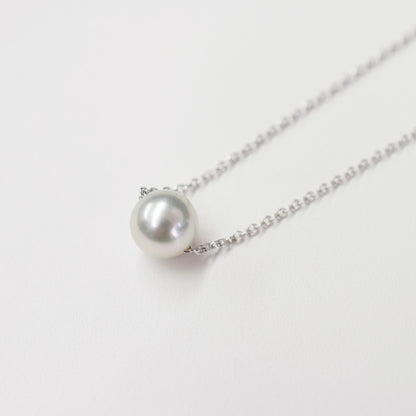 【SV925】Rare Natural color 8mm - 9mm Seawater Real Akoya Pearl necklace AkoyaPearl Japan あこや 真珠