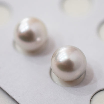 A rank Natural color 8mm -  8.5mm 1pair 2pc Loose Real akoya pearl Japan Japanese Seawater reenspearl あこや 真珠 日本