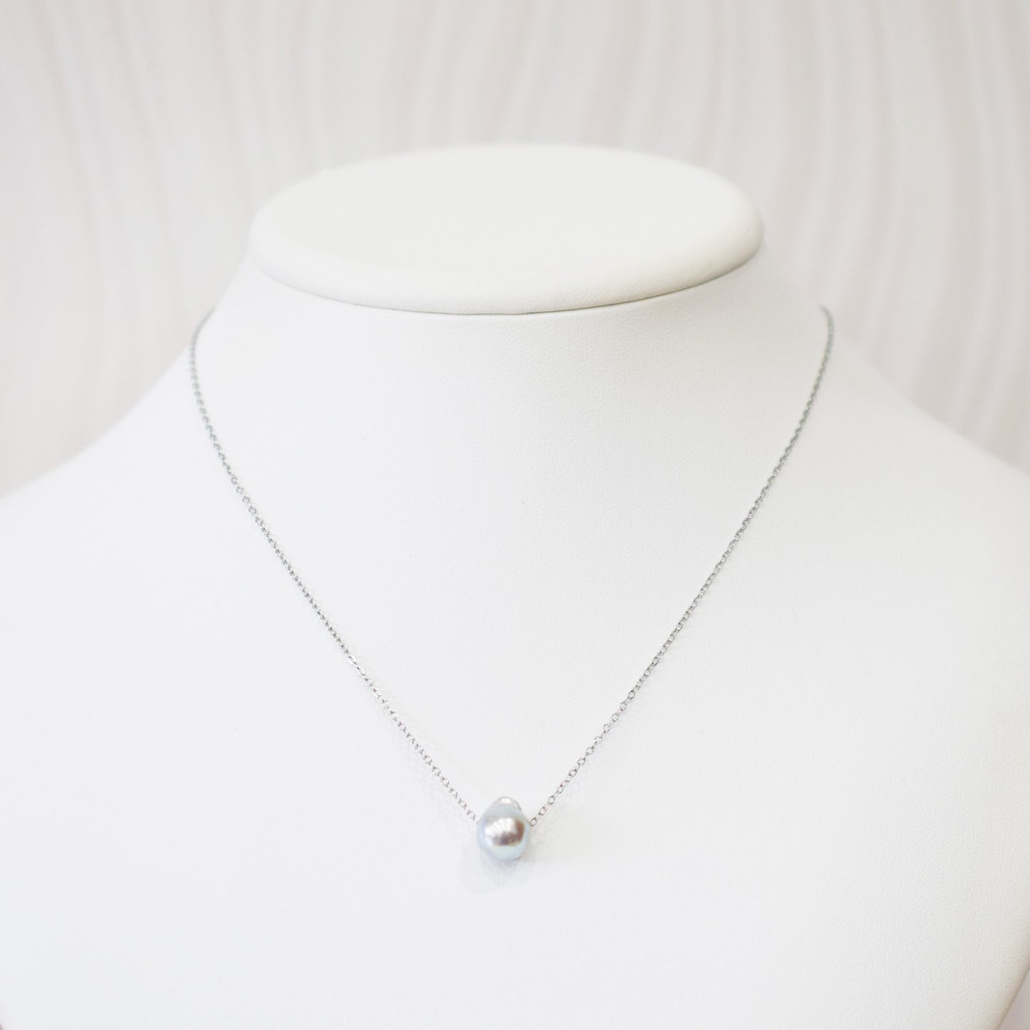 Actual product 10.3mm Necklace Natural color Seawater Real akoya Pearl Baroque Surgical Stainless Steel Japan reenspearl