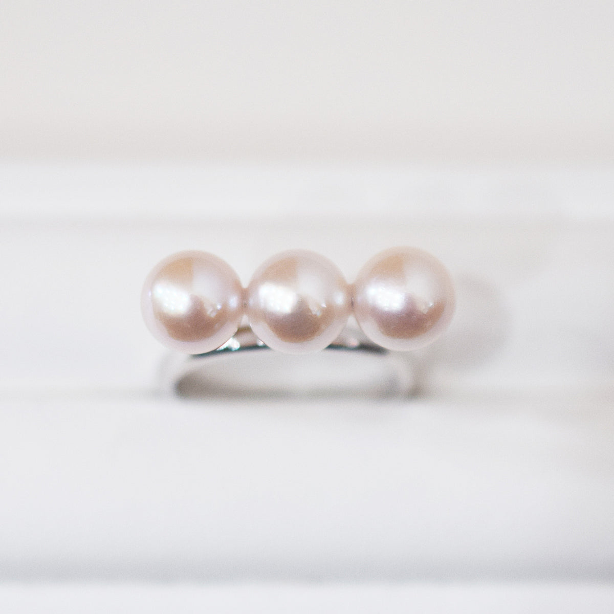 White pink 5.5mm - 8mm Ring Akoya Pearl From Japan SV925 Silver reenspearl Sea Real akoyapearl