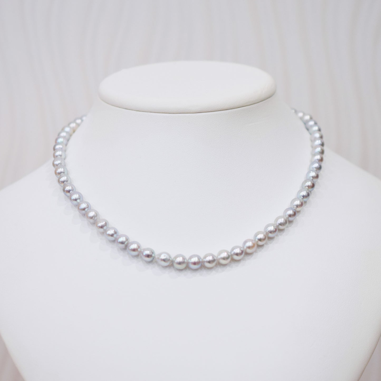 Actual product Necklace Natural color 6mm - 7.5mm Real Akoya Pearl From Japan 16.3inch 41.5cm starand choker reenspearl