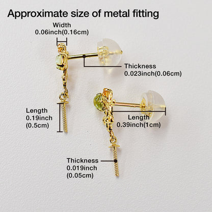 Only metal fittings K18YG stud earring Metal fitting Semi-precious stone Recommended for pearls under 7mm