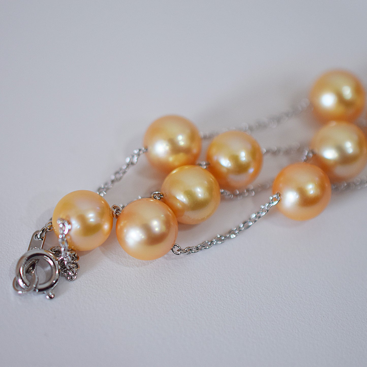 Limited to actual item Station necklace akoya pearl 8mm - 8.5mm Real Akoya Pearl Japan 19.6inch akoyapearl reenspearl Silver