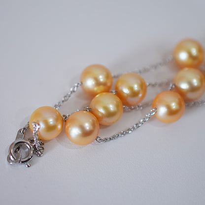 Limited to actual item Station necklace akoya pearl 8mm - 8.5mm Real Akoya Pearl Japan 19.6inch akoyapearl reenspearl Silver